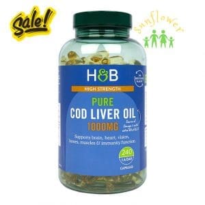 Dầu gan cá tuyết bổ sung Omega3 Holland Barrett Cod Liver Oil 1000mg 240 viên