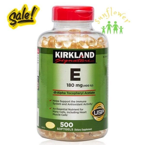 Viên bổ sung Vitamin E Kirkland Signature 180mg 500 viên