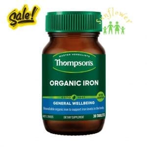 Viên sắt hữu cơ Thompson's Organic Iron 30 viên của Úc