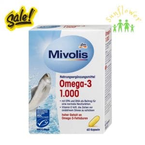 Dầu Cá Mivolis Omega 3 vitamin E 1000mg 60 viên của Đức