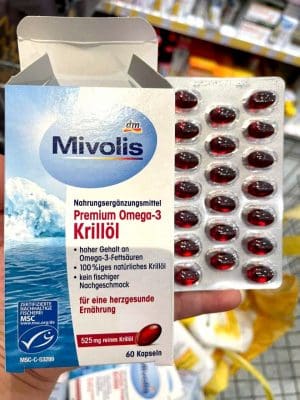 Dầu nhuyễn thể Mivolis Premium Omega-3 Krillol 60 viên của Đức