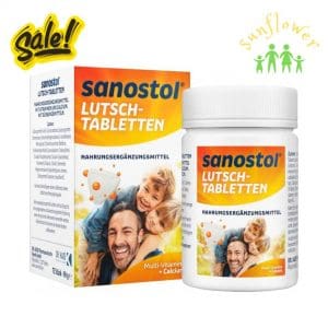 Viên ngậm Sanostol Lutsch-Tabletten 75 viên của Đức bổ sung vitamin tổng hợp và canxi