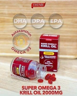 Dầu Nhuyễn Thể Super Omega 3 Krill Oil 2000mg Eikenbi 60 viên Nhật Bản