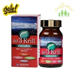 Dầu nhuyễn thể Omega 3 W3 Krill Shiratori From Antarctica 80 viên của Nhật Bản