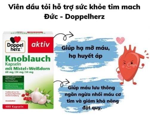 Viên Dầu Tỏi Doppelherz Knoblauch 480 viên của Đức