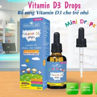 Vitamin D3 Drops Natures Aid 50ml của Anh Quốc